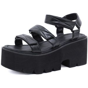 Gdgydh Zomer Nieuws Vrouwen Sandalen Schoenen Open Teen Dikke Platform Hoge Hakken Sandalen Zwarte Vrouwelijke Schoenen Rome Stijl Maat 34-40