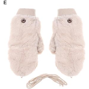 Winter Mode Pluche Faux Fur Handschoenen Vrouwen Meisjes Winddicht Wanten Handschoenen Dikker Stretch Flip Warme Hand Fluwelen Type Warmer F2I0