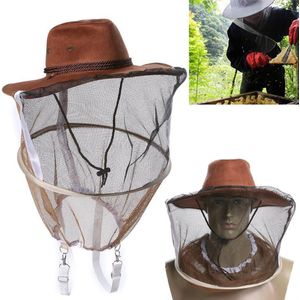 Professionele Bijenteelt Hoed Imker Cowboyhoed Anti Mosquito Insect Sluier Netto Hoed Full Face Neck Wrap Protector