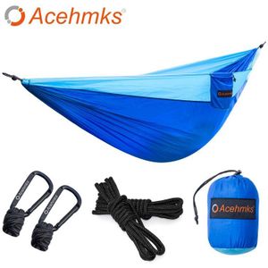 Acehmks Dubbele Hangmat Ultralight Parachute Hangmat Stoel Met Boom Touwen Voor Outdoor Kamp Wandelen Reizen Anti-Uv 300CM * 200CM