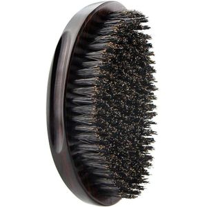 Massief Houten Zwijnen Scheerkwast Baard Massage Zwart Varkenshaar Borstel Gebogen Houten Mannen Baard Snor Borstels