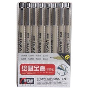8 stks/partij Ultra Fijne Lijn Tekening Pen Schets Marker Schilderen Pennen