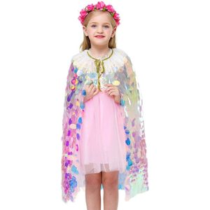 Baby Meisje Zeemeermin Mantel Gradiënt Kwastje Decoratie Glitter Sequin Verjaardagsfeestje Cosplay Kostuum