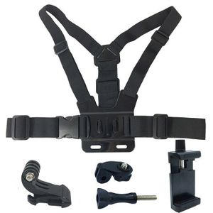 Borst ram Mount Harness Strap Houder Clip voor Mobiele Telefoon SmartPhone Video Action camera GoPro SJCAM xiomi YI 4 k accessoires