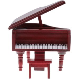 1/12 Schaal Poppen Accessoires Poppenhuis Miniatuur Piano Hout Miniatuur Piano Voor Kinderen Speelgoed Kerst Verjaardag