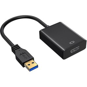 Usb 3.0 Naar Hdmi Adapter, 1080P Video Kabel Drive-Gratis Adapter, Geschikt Voor Personal Computers, laptops, Lcd Tvs (Zwart)