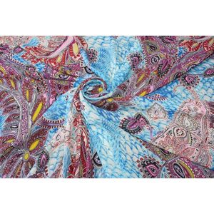 145 cm breedte gedrukt Paisley zachte chiffon stof CH4843 voor zomer sjaal en hoofdband