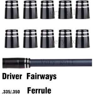 Echt 5Pcs/10Pcs/20Pcs/50Pcs Zwarte Golf Adereindhulzen. 335 .350 Voor Driver Fairway Hout Met Dubbele Zilveren Ringen