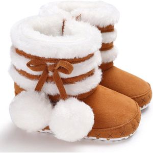 0-18M Leuke Sneeuw Katoen Warme Laarzen Zuigeling Zachte Zolen Pasgeboren Winter Baby Schoenen Voor Meisje Anti-slip Kerst Laarsjes