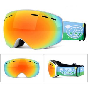 Winter Snowboard Skibril Voor Kinderen Dual Lens Anti Fog Winddicht Masker Kleurrijke Plated Grote Frame Skiën Bril Kinderen