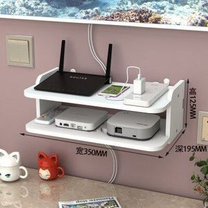 Punch-Gratis Router Wifi Woonkamer Socket Set-Top Box Rack Rack Router Opbergdoos Muur Opknoping Decoratieve partitie Slaapkamer