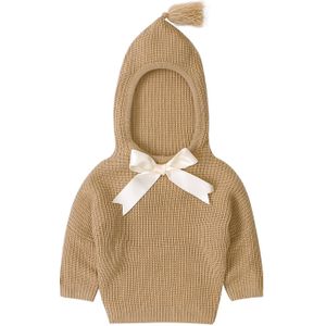 Winter Pasgeboren Peuter Baby Meisjes Knit Hooded Warme Trui Top Strik Mantel