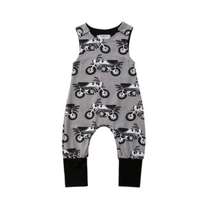 Focusnorm Mouwloze Baby Jongen Meisje Kinderen Romper Mouwloos Print Winkelwagen Jumpsuit Playsuit Kleding Outfits