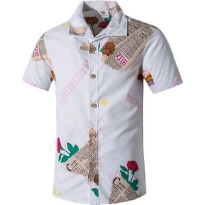 Heren Blouse Zomer Strand Dragen Shirt Korte Mouwen Gedrukt Plus Size Shirts Mannen Casual Camisas Man Hawaiian