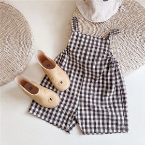 Zomer Koreaanse Stijl Baby Kids Plaid Bretels Jumpsuits Mouwloze Losse Broek Peuters Kinderen Bandjes Overalls