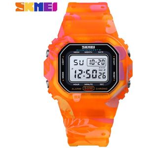 Skmei Mode Kleurrijke Led Sport Digitale Horloge Waterdicht Schokbestendig Pu Band Stopwatch Alarm Vro Horloges Reloj Hombre 1608