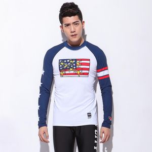 Gsou Sneeuw Mannen Lange Mouw Surf Tops Duiken Rash Guards Badpak T-shirts Zonnebrandcrème Snel Droog Wetsuit Tops Strand Sportkleding