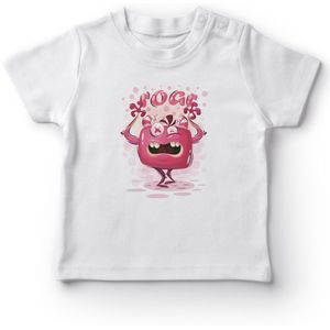Angemiel Baby Kükreyerek Korkutan Monster Baby Boy T-shirt Wit
