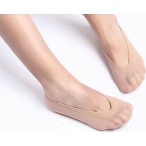 10 Pairs Vrouwen Onzichtbare Sok Slippers Katoen Blend Low Cut Antislip Bodem Sokken Abrikoos Zwart Donker Abrikoos