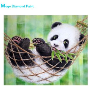 Panda Groene bamboe Diamant Schilderij dier Ronde Volledige Boor Cartoon kinderen DIY Mozaïek Borduurwerk 5D Kruissteek decor