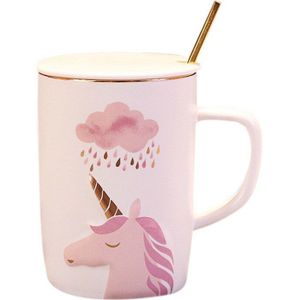 Creatieve Koffie Mok Cup Golden Rim Keramische Porseleinen Kopjes Voor Koffie Melk Thee Kopjes En Bekers Leuke Eenhoorn mok