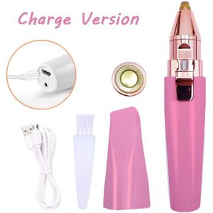 2 In 1 Elektrische Wenkbrauw Trimmer Pijnloos Epilator Vrouwen Draagbare Mini Scheerapparaat Make-Up Wenkbrauw Trimmen Wasbare