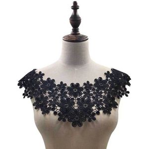 1Pc Kleur Kant Stof Jurk Applique Motief Blouse Naaien Versieringen Diy Hals Holle Nep Kraag Kostuum Decoratie Accessoires