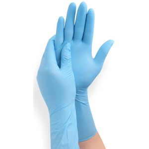 50 Stuks Wegwerp Handschoenen Blauwe Nitril Latex Handschoenen Schoonmaken 12 Inch Lange Dikke Duurzaam Handschoenen