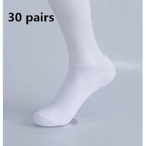 30 Paren/partij Mannen Sokken Katoenen Boot Sokken Effen Kleur Business Sokken Ondiepe Mond Ademend Soft Enkelsokken