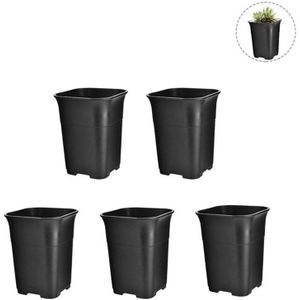 5Pcs Black Vierkante Hoge Taille Mini Kwekerij Pot Planter Vetplant Pot Kleine Plantenbakken