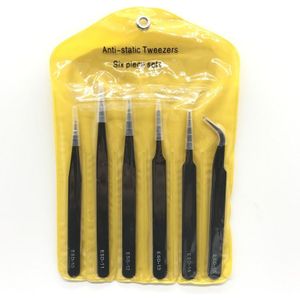 6Pcs Roestvrijstalen Pincet Demontage Tool Tweezer Set