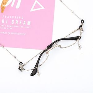 Half Frame Bril Vrouwen Metalen Brengen Keten Boor Leuke Meisjes Retro Handgemaakte Hanger Brillen Lens Oculos De Gafas