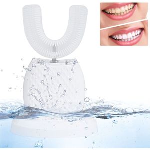 360 Graden Elektrische Tandenborstel Automatische Sonic Tandenborstel U Type Blauw Licht Tand Whitening 4 Modes Usb Opladen
