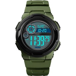 Skmei 1437 Mannen Digitale Horloge Dual Tijd Datum Week Stopwatch El Licht Waterdichte Sport Horloge
