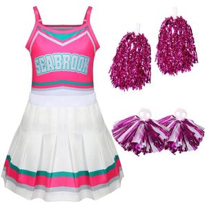 Z-O-M-B-I-E-S 2 Cosplay Kostuums Cheerleader Jurk School Girl Outfits Fancy Dress Cheer Leader Uniform + Bloem Bal