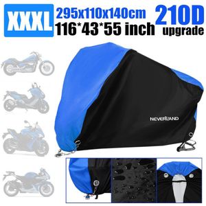 Heavy Duty Waterdichte Rain Dust Protector Zon Uv Wind Motorhoes Motor Dirt Bike Scooter Covers 210D Oxford Blauw 3 lagen