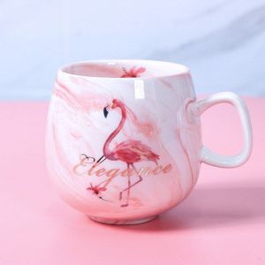 Flamingo Koffie Mokken Keramische Mok Reiskop Ins Marmer Patroon Paar Keramische Cup Eenhoorn Mok 300-400Ml