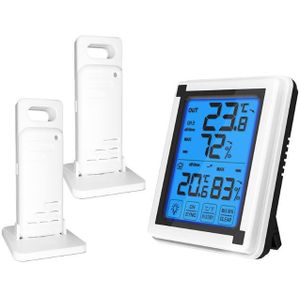 Touch Screen Draadloze Weerstation ℃/℉ Thermometer Hygrometer Met 3 Weerbericht Sensor Temperatuur Vochtigheid Monitor