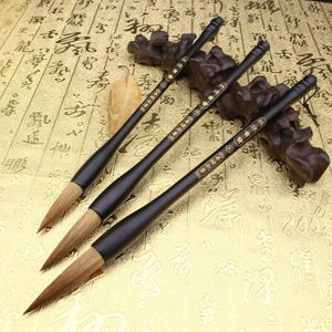 Grote Midden Kleine Reguliere Script Schilderen Chinese Traditionele Kalligrafieborstel Set Pure Wezel Haar Pen Schrijven Borstels 3 stks