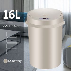 Automatische Sensor Prullenbak, 16L Grote Capaciteit Touch Gratis Keuken Prullenbak, afvalbak Voor Badkamer Woonkamer, Usb Opgeladen