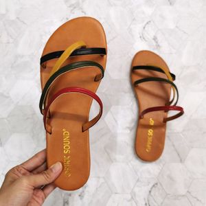 Vintage Dunne Riem Vrouw Sandalen Buiten Comfort Vrouwen Lederen Platte Slides Zomer Strand Schoenen Vrouwen Grote Maat 37-41