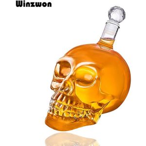350/500/1000Ml Kristallen Schedel Fles Vodka Skull Shot Glazen Fles Met Kurk Schedel Hoofd Glazen Karaf voor Whisky Wijn Geesten