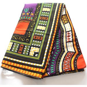 Dashiki Patroon Gedrukt Kleurrijke Stof 100% Katoen Nigeria Ankara Afrikaanse Stof Mode Voor Femme Kleding Zachte