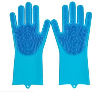 EEN Paar Magic Silicone Handschoenen Schoonmaken Handschoenen Afstoffen | Schotel Wassen | Pet Care Groomin | Geïsoleerde Keuken Helper Afwassen handschoenen