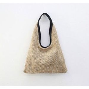 Casual Rotan Emmers Tas Voor Vrouwen Bohemian Rieten Geweven Schoudertassen Dame Handtas Grote Capaciteit Totes Zomer Strand Grote Portemonnee