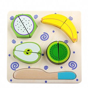 6 Stijlen Kids Houten Snijden Fruit Groenten Dessert Puzzel Keuken Speelgoed Kinderen Pretend Play Koken Educatief Speelgoed