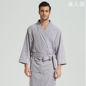 Katoen hotel badjas herfst en winter verdikking plus lange nachtjapon paar absorberende kimono kraag badjas