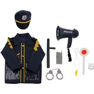 9 Pcs Speelgoed Politie Megafoon W/Sirene Klinkt Voor Politieagent Outfit Kostuum Jurk Up Playset - Boy Detective Officer rollenspel