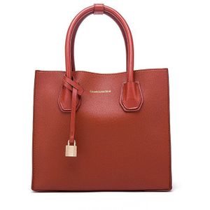 Bao Nu Een Schouders Schuine Satchel Eenvoudige Vrouwen Handtas Effen Kleur Retro Lock Bag