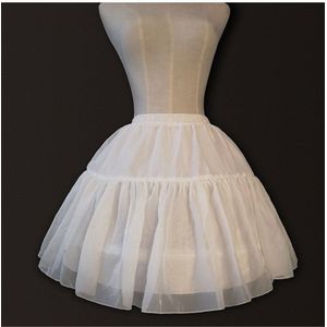 In Voorraad Wit Korte Onderrok voor Womens Dress 2 Twee Hoops Bone Zwarte Petticoat voor Party Pluizige Verzamelen Rok Slip crinoline